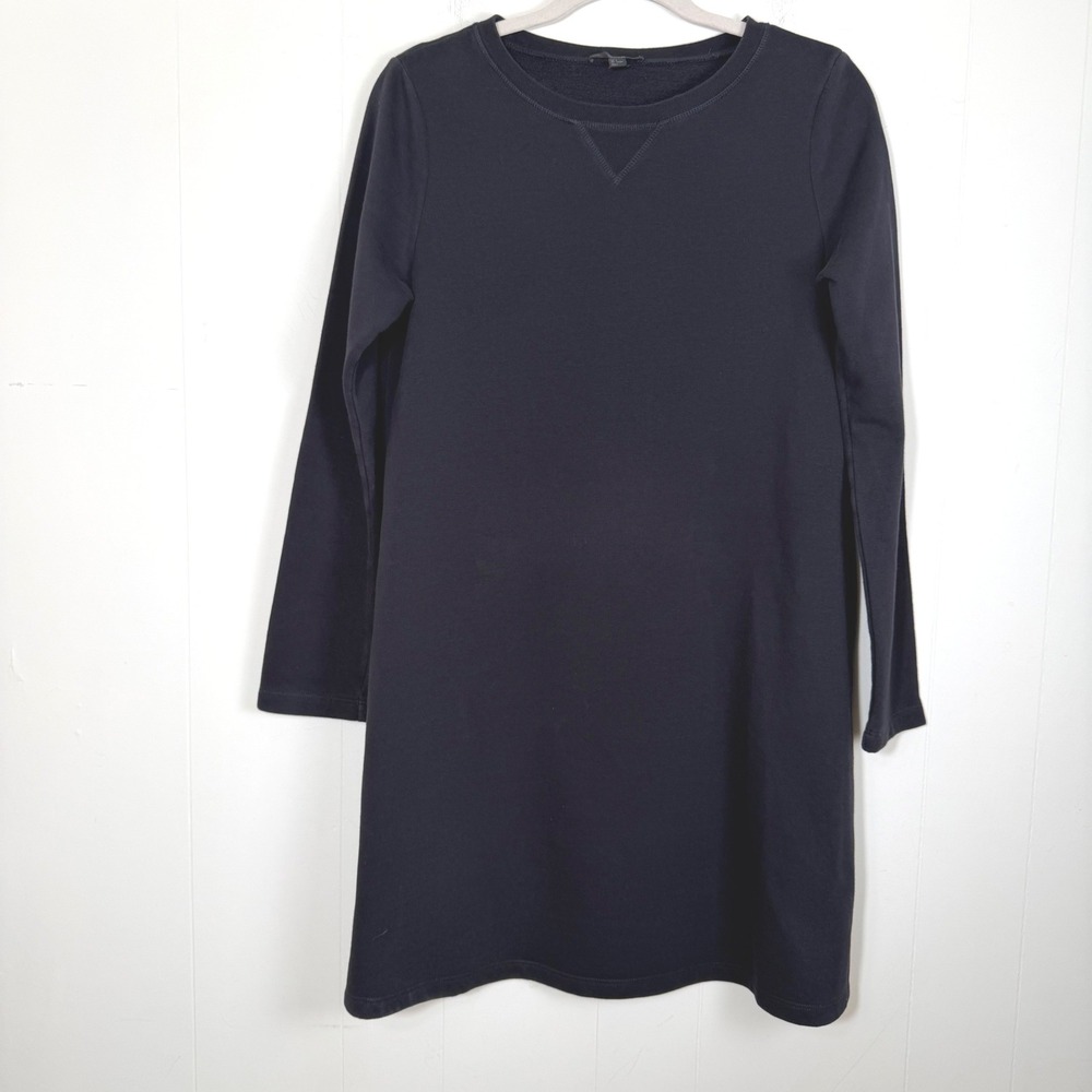 COS Sweatshirt Dress Black Crew Neck Long Sleeve Pockets Small Grunge Minimalist